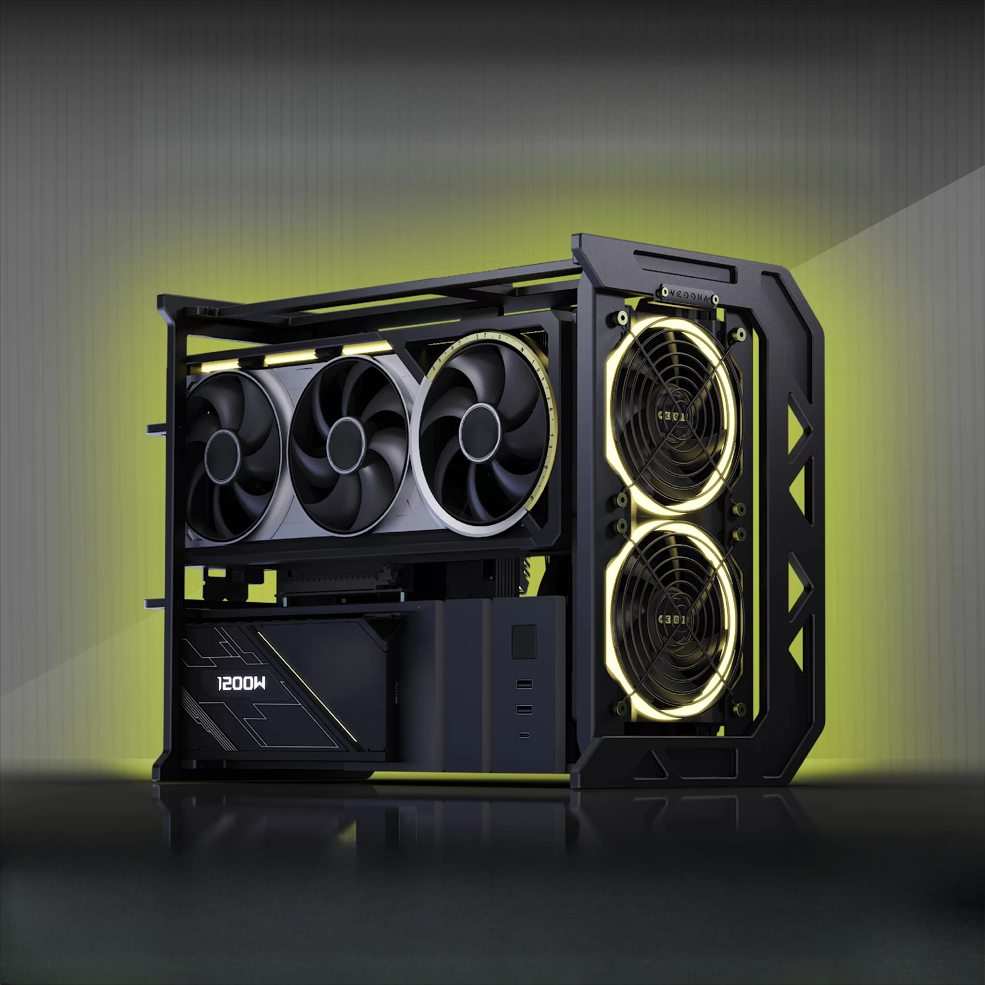 Open Frame All Aluminum CNC ITX PC Case, Modular Water Cooling MOD Gaming Chassis