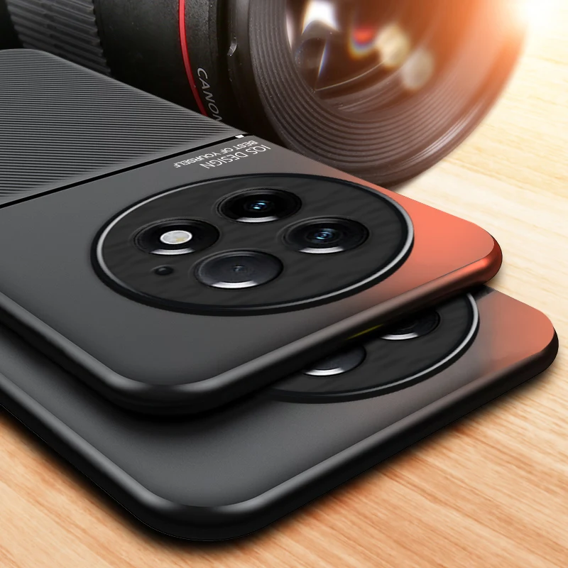 حافظة رفيعة مضادة للانزلاق لهاتف Oneplus 13 13T 13R 12 11 11R ACE5 ACE 3V ace2 pro مع غطاء حامل سيارة مغناطيسي بلوحة معدنية