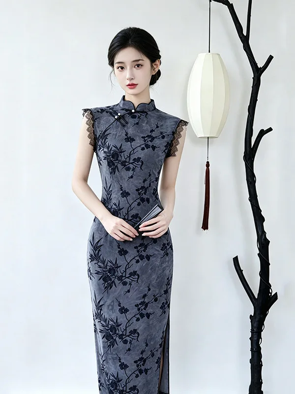 Elastic Waist Long Young Style Sleeveless Traditional Chinese Suzhou  Improved Version Women's High-End Daily Wear