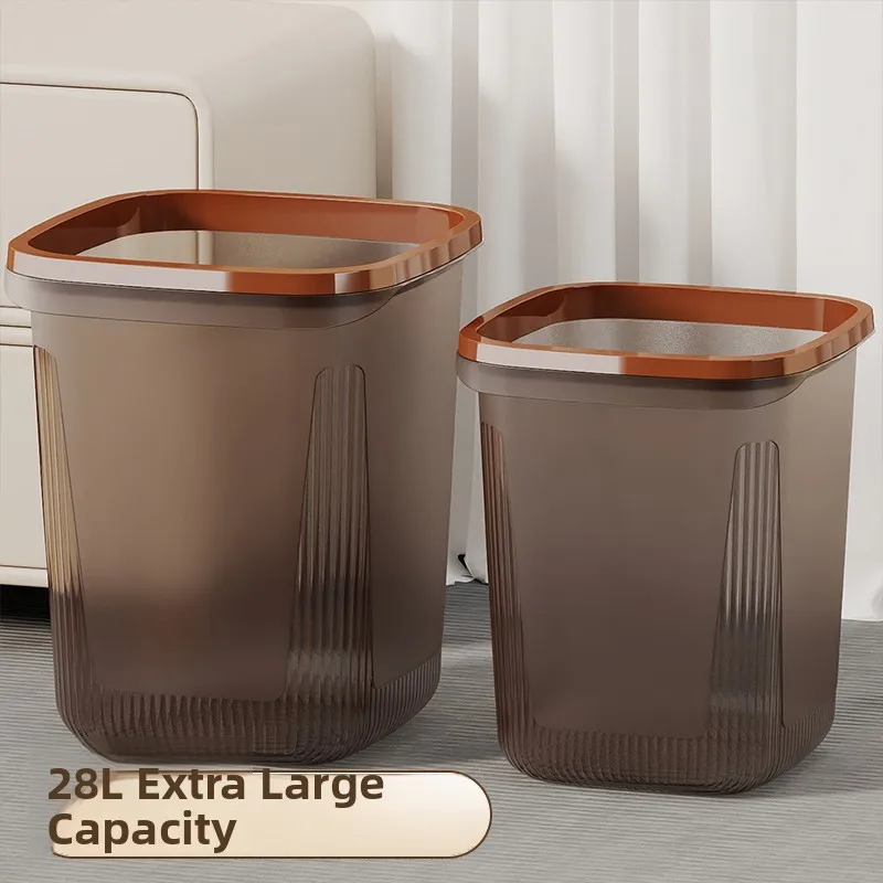 

Large Size High Capaci Tra Can 2026 New Home High Aesthetic Kitchen Office Bedroom Living Room Squared Pr Ring Paper B...