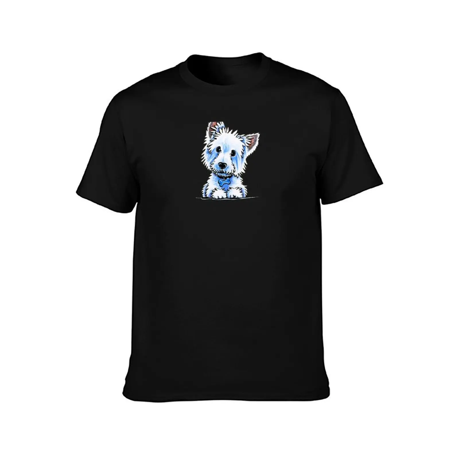 Westie Wesley T-Shirt, Summer Casual Cotton Tee, Oversized Streetwear Tops, Vintage Graphic Print, Loose Fit Short Sleeve