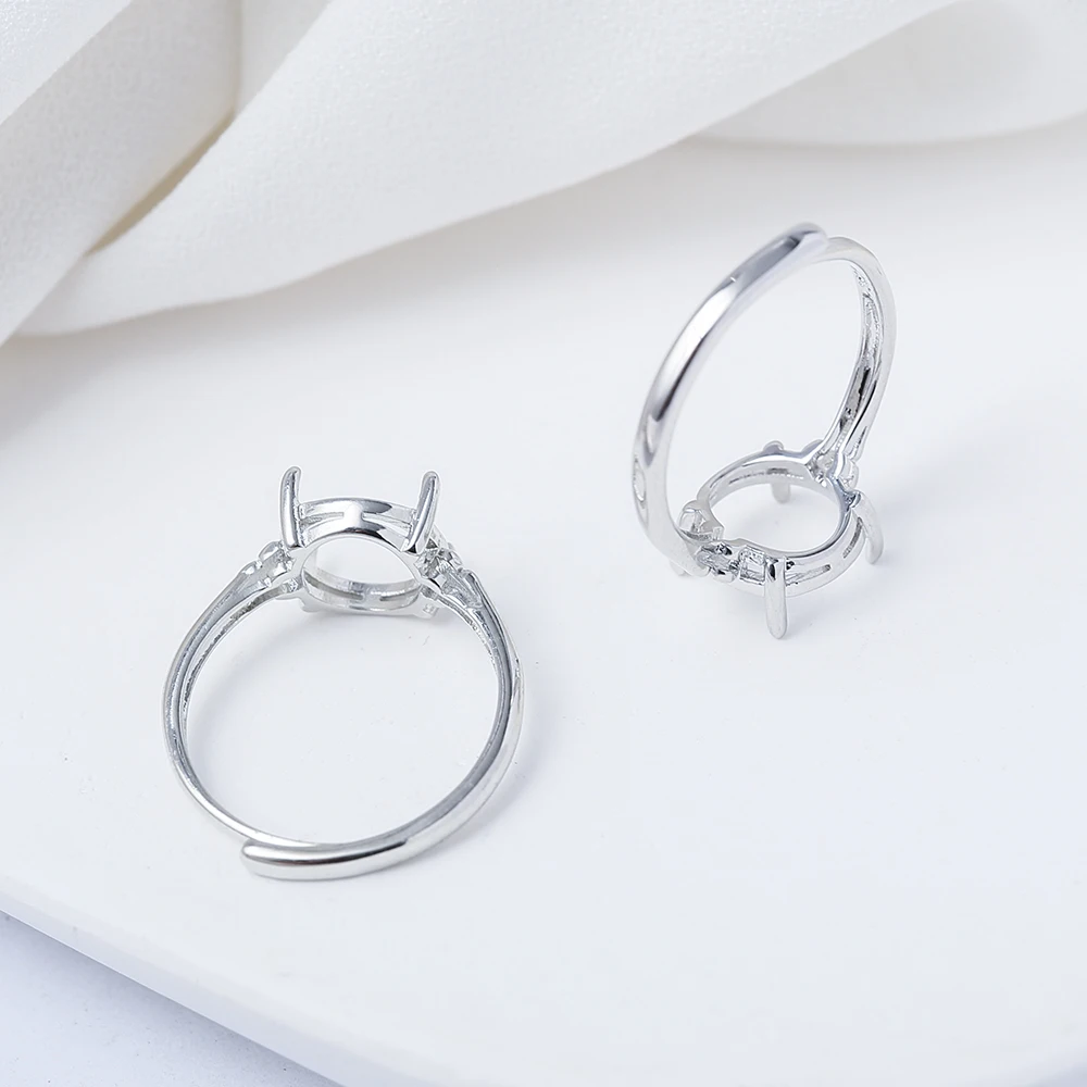 3Pcs 4 Claw Oval Adjustable Ring Settings Brass 18K Gold Plated Semi Mount Moissanite Ring Base For Diy Rings Jewelry Making ﻿ — zdjęcie 5