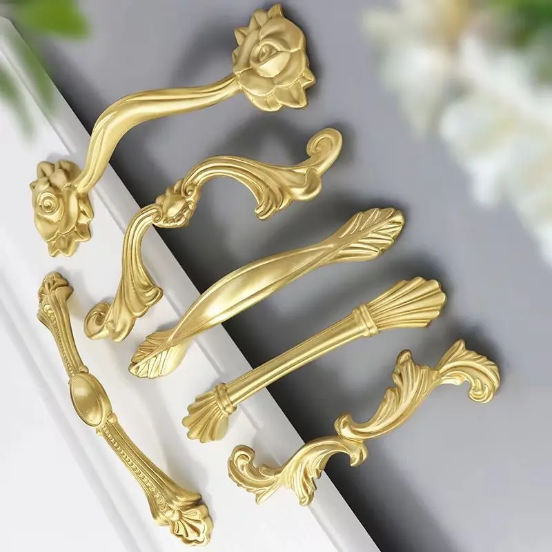 Retro Vintage 10PCS Solid Brass Furniture Pulls Handle Drawer Pulls Cupboard Wardrobe Kitchen TV Shoe Cabinet Pulls Pens