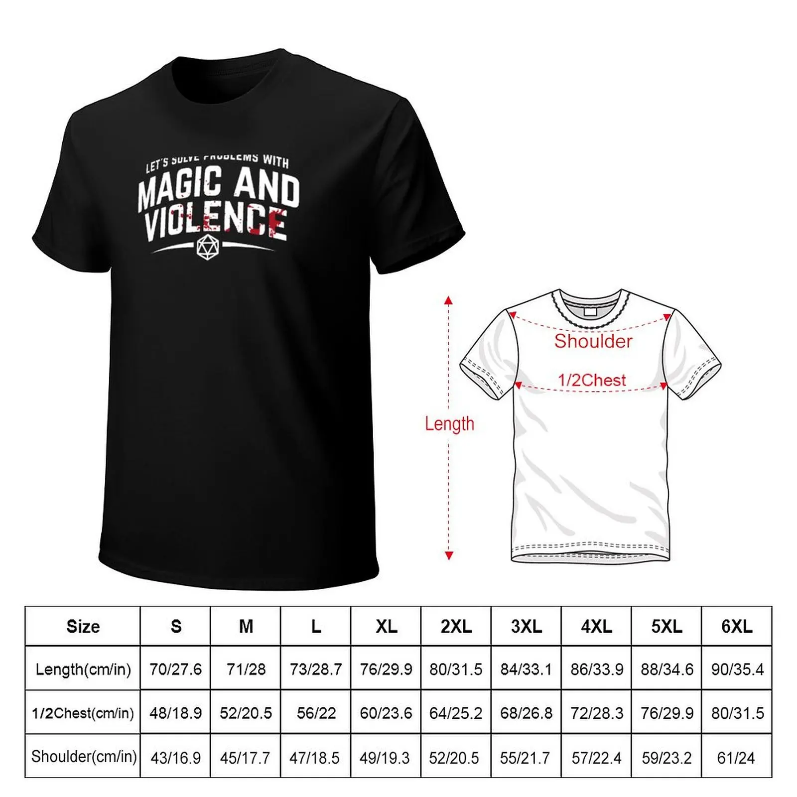 Let's Solve Problems With Magic and Violence - Funny DnD Gaming T-Shirt quick drying man clothes mens t shirts top quality