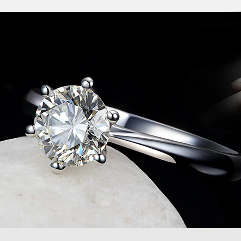 Romantic Classic Round Cubic Zirconia 925 Sterling Silver Finger Rings for Women Wedding Jewelry Hot Selling Pattern Items