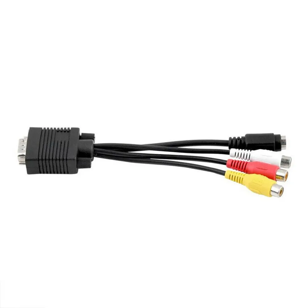Vga Converter Cable Black Svga to S-Video Rca TV-Out Adapter for Laptop High Quality Video Audio Line 3 Cable