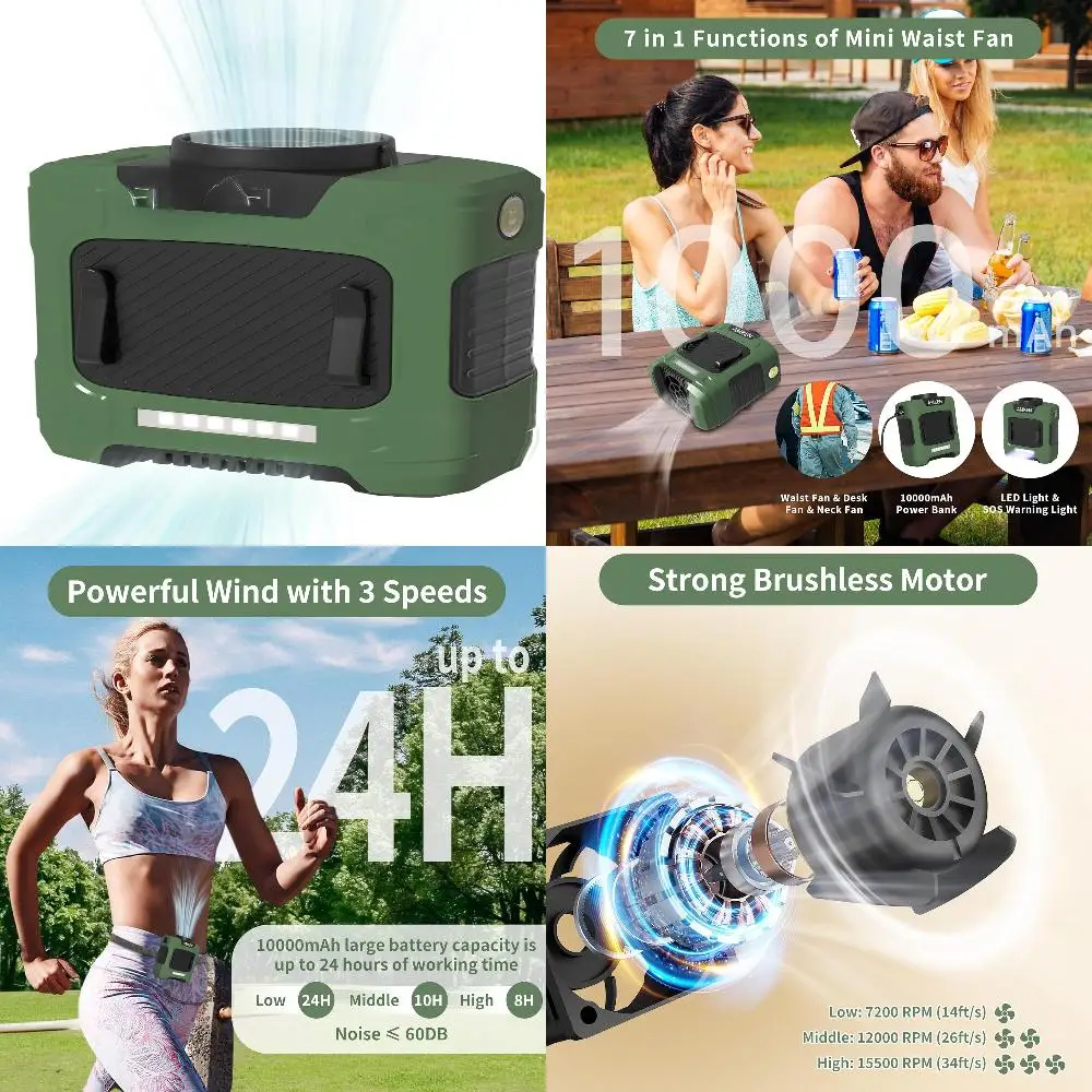 

Сверхудобный портативный шейный вентилятор — мощное и инновационное охлаждение для рыбалки, сельского хозяйства и рабочих установок — высокоскоростное A