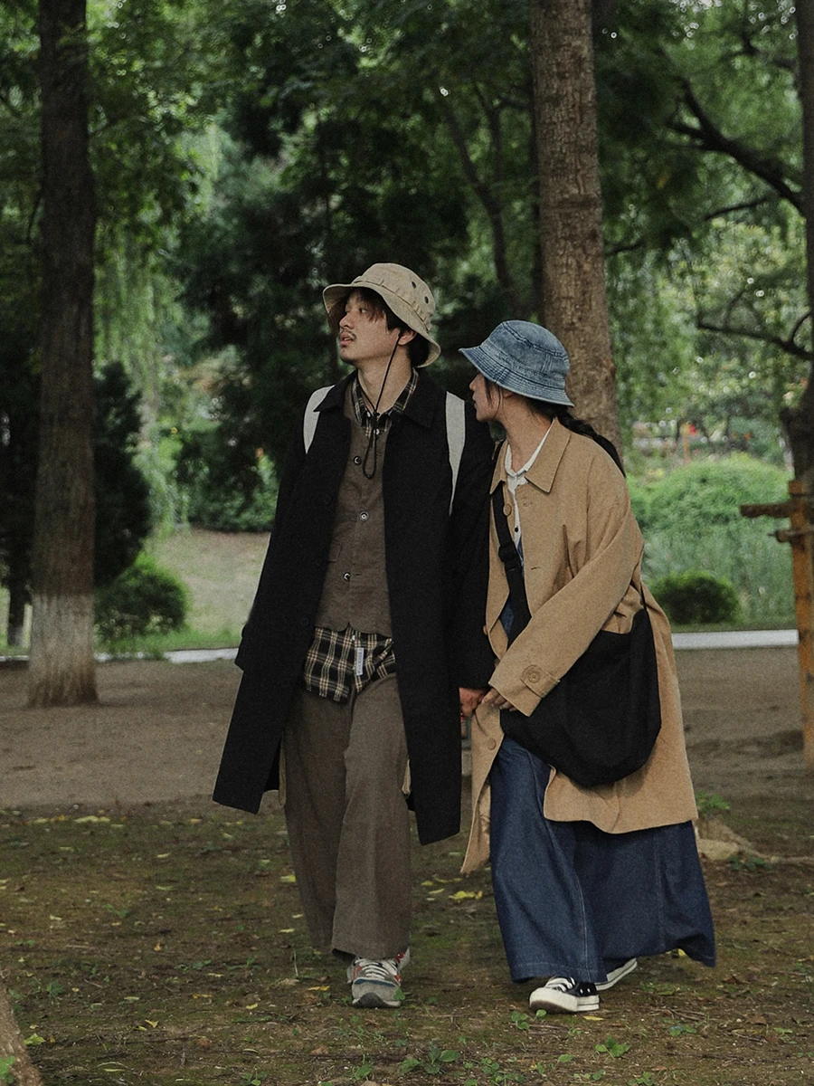 

Youth Style Oversized Mid-Length Cotton Jacket Men's And Women's Outerwear Vintage Japanese Style Autumn Winter Coat