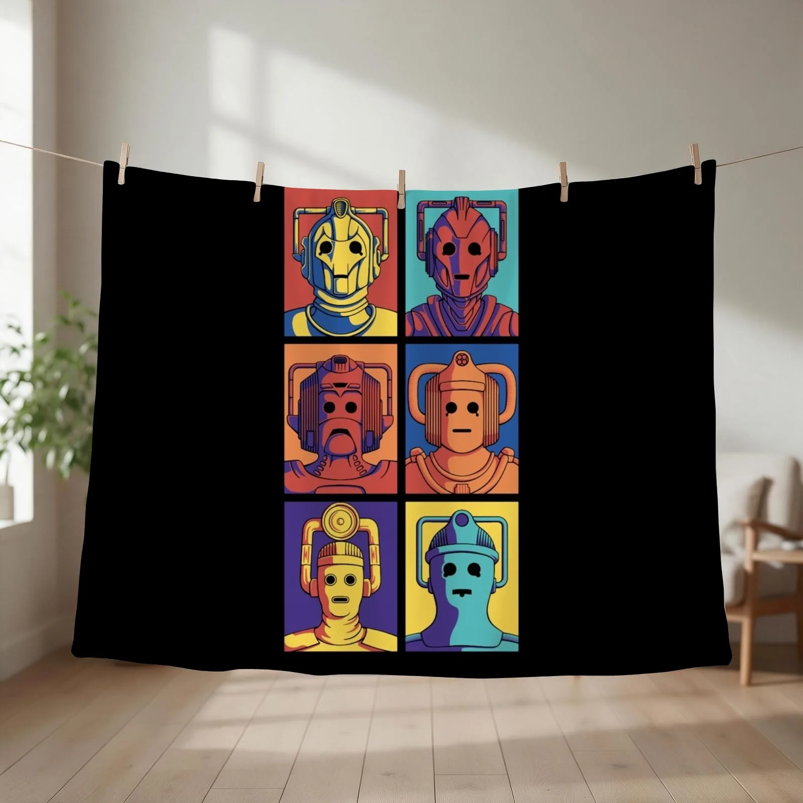 Cyberpop Evolution Throw Blanket couch cozy soft plush fuzzy picnic outdoor blanket