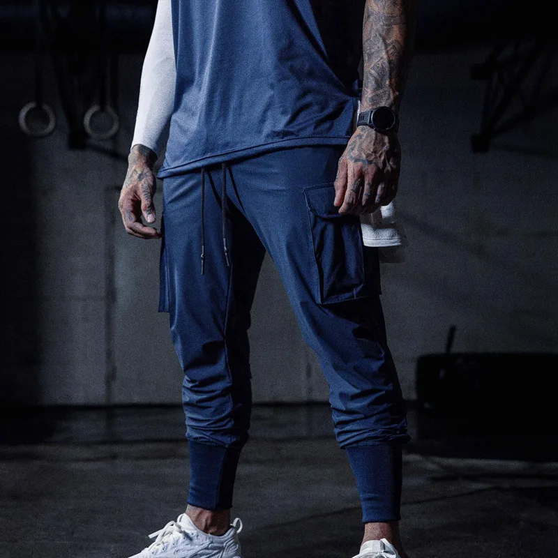 

Muscle Sports Leisure Pants Fitness Elastic Woven Running Training Pants men clothing