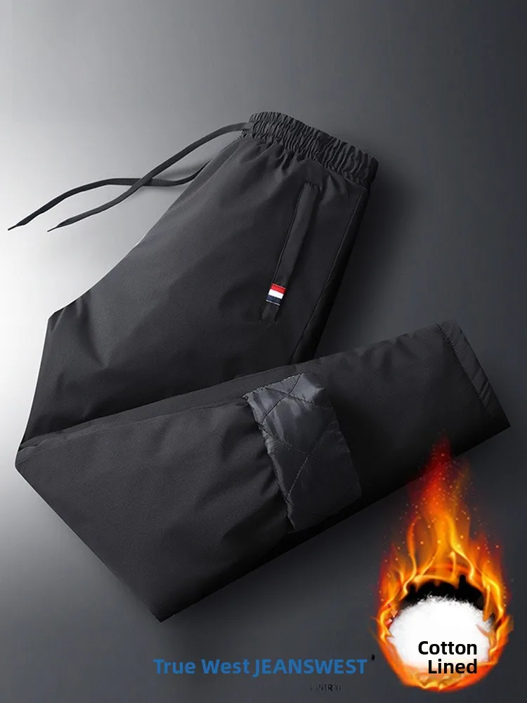 

Jeanswest Men's Thiened Fce Lined Straight Leg Cotton Pants Winter Trendy Outerwear Warm Loose Casual Trousers