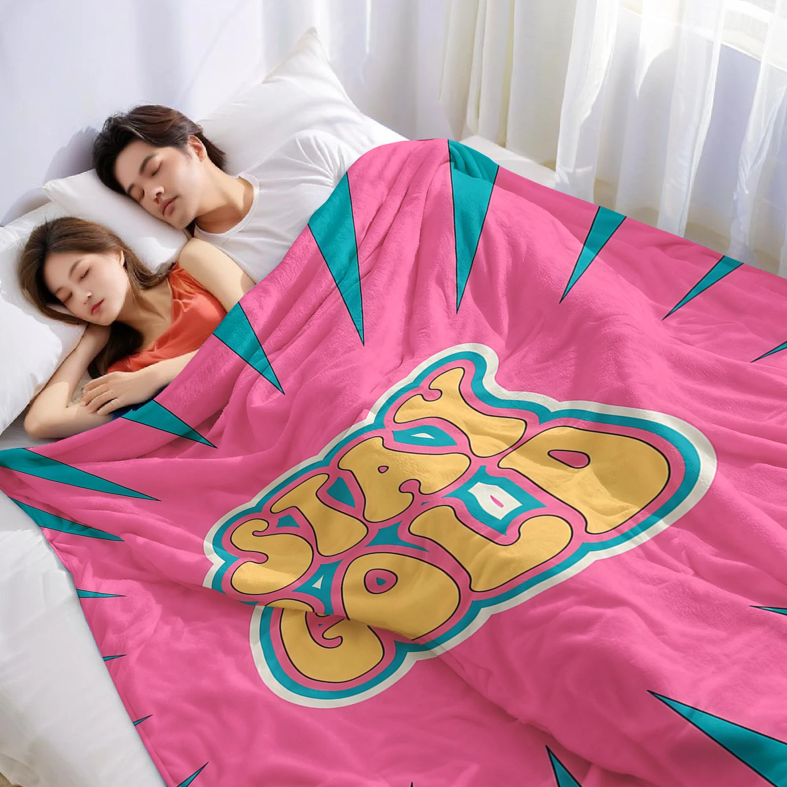 Retro Radiant Font Ultra Soft Sherpa Fleece Blanket Fluffy Warm Halloween Cozy Throw for Sofa Couch Bedroom Gift All season