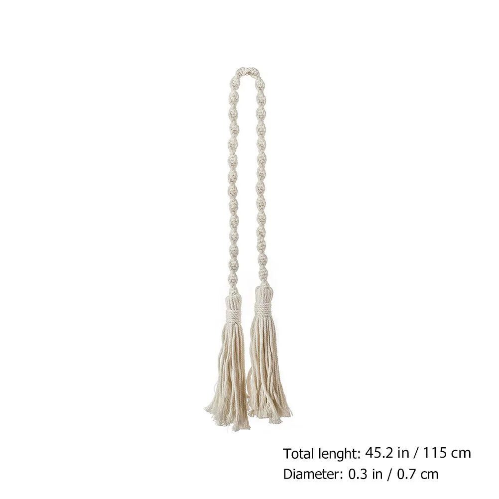 2Pcs Creative Tassel Tieback Hand-Made Cotton Curtain Holdback No Drilling Required Fun Decoration for Any Room