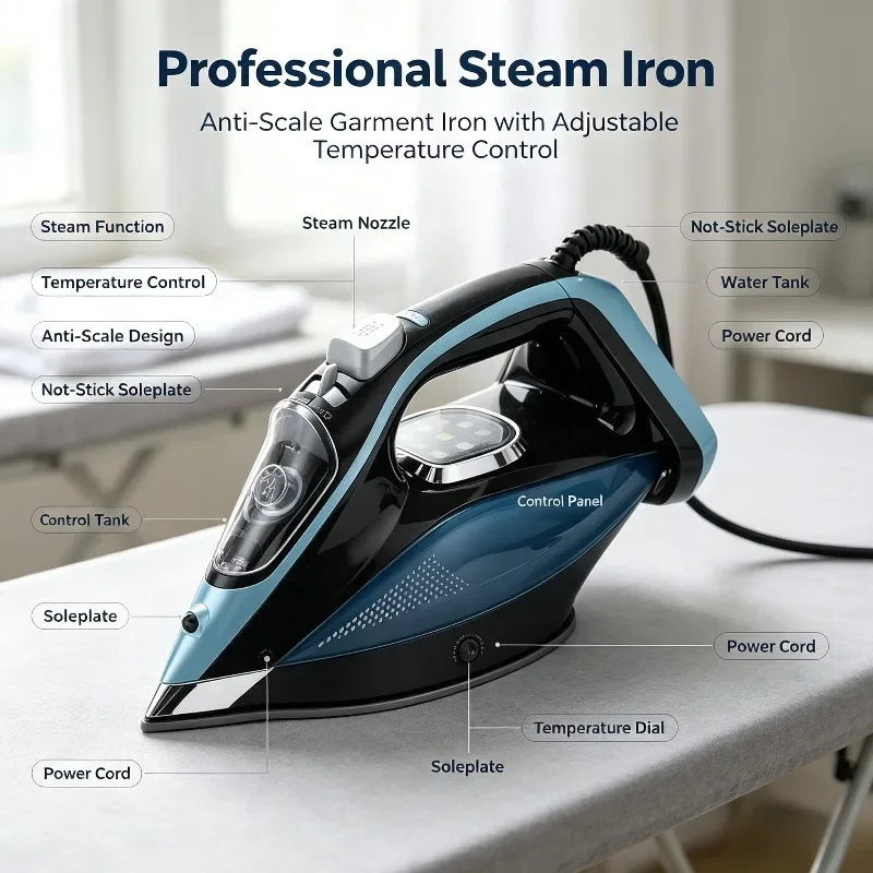 Garment Care Unit, KD1364 Handheld Steam Iron, Portable Household Garment Steamer & Fabric Ironer