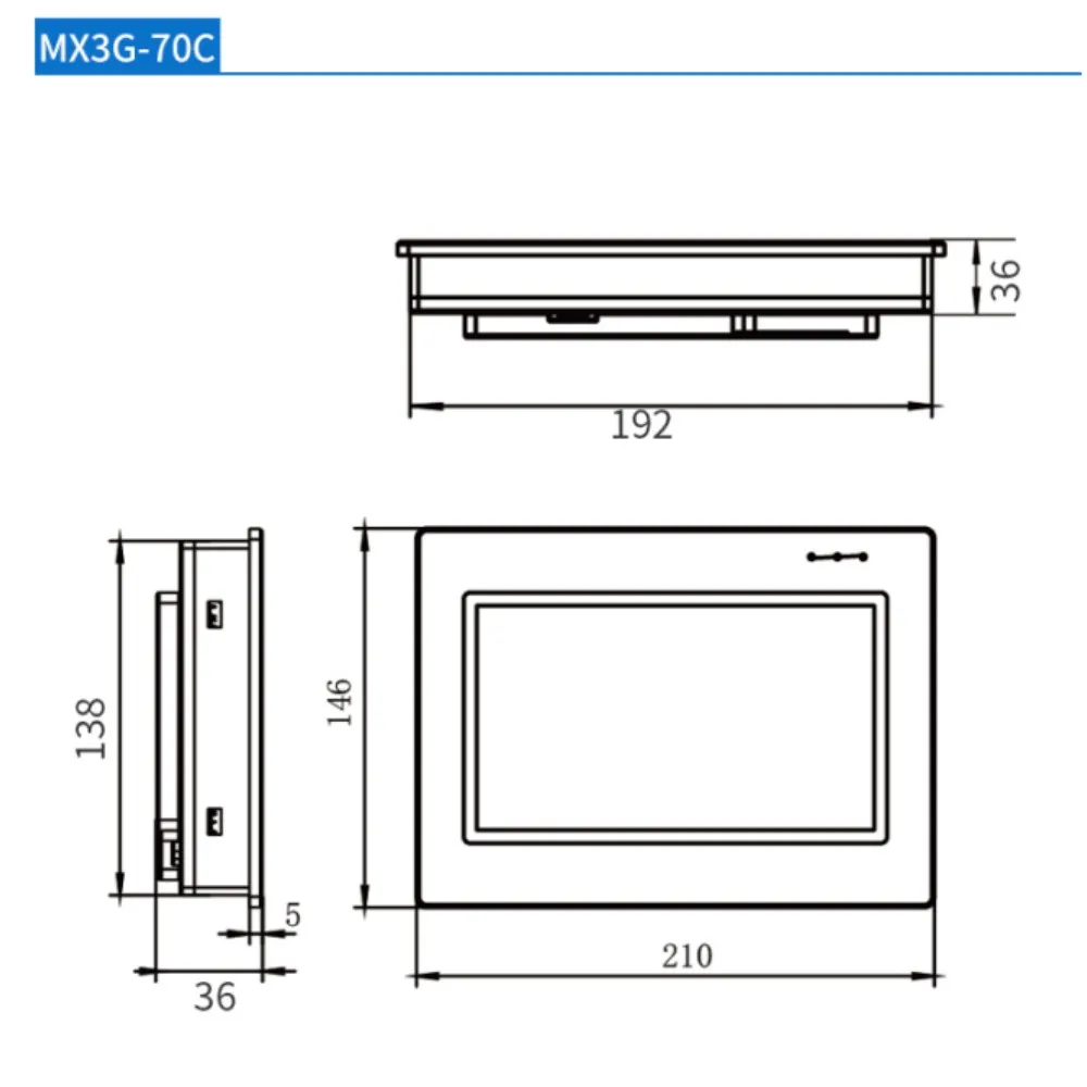 Coolmay HMI PLC 올인원 MX3G-43C, 70C 시리즈, 내장형 아날로그 입출력, MODBUS RTU RS485 및 RS232 지원, 5AD2DA, 4.3 인치, 7 인치