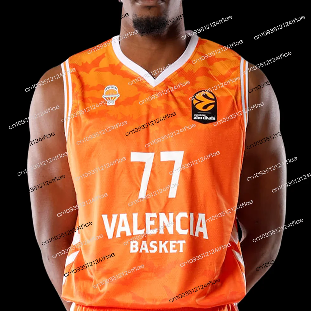 25/26 New Valencia Spain Basketball Vest, European Basketball Competition Jersey MONTERO Men #8 Vest Kids Special Jersey Kit 5