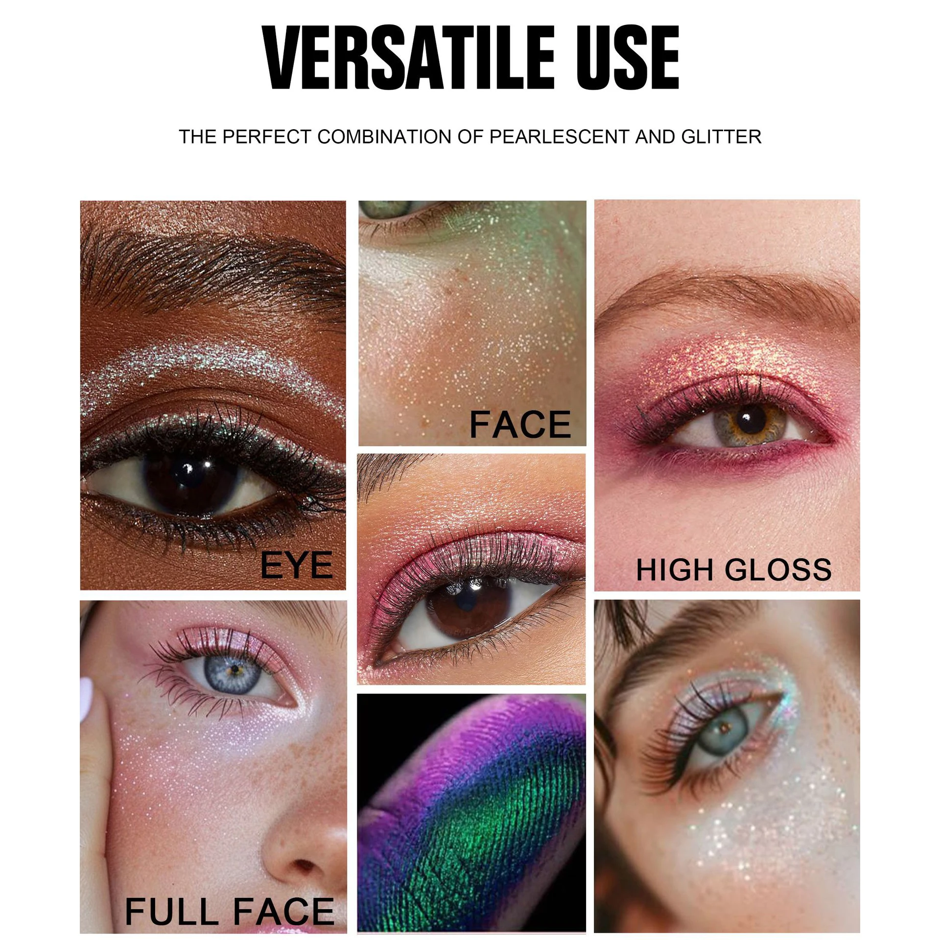 5-color hexagonal shimmer eyeshadow, long-lasting and easy to apply, multi-purpose high-gloss blush