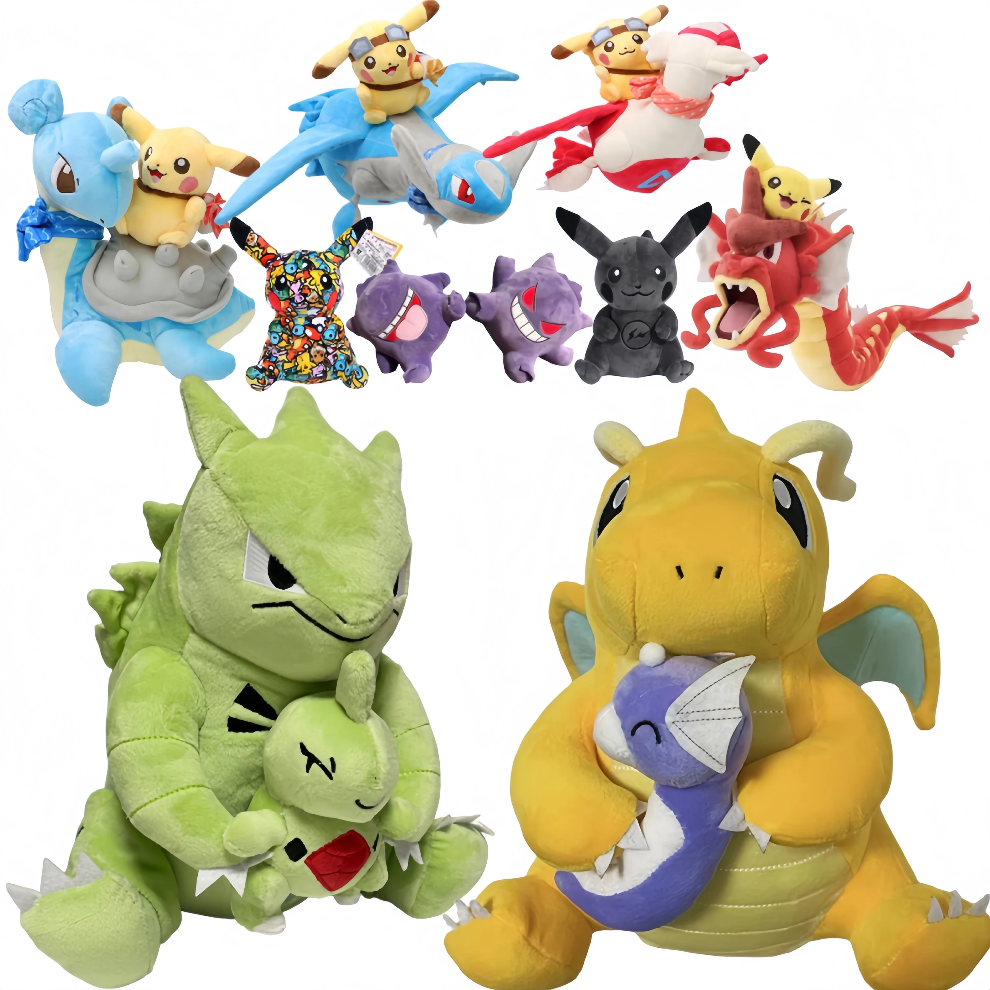 دمية بوكيمون جينجار بيلوشي دراجونيت تحمل درااتيني تيرانيتار لارفيتار لعبة بوتار بيكاتشو ركوب لابراس لاتيوس لاتياس دمية #1