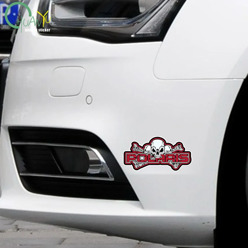 For Polaris Skull Decal Sunscreen Car Sticker Creativite Bumper Motorcycle Waterproof Vinyl Car Wrap - view 3