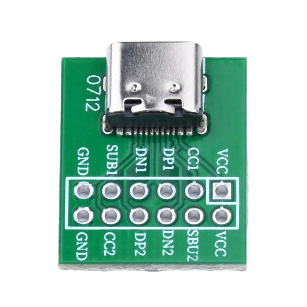 TYPE-C Female Test Board USB3.1 16P to 2.54 High Current Power Adapter Board Module for Arduino DIP Female Seat B-type Adapter