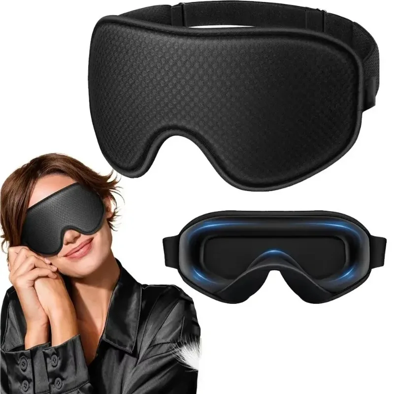 Sleep Mask Blackout Eye Mask for Sleep - 3D Breathable Soft Comfortable Eye Mask for Sleeping- Adjustable Strap Unisex