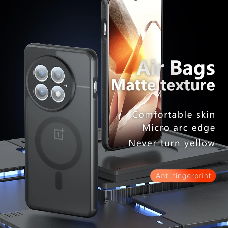 Skin Feel Translucent Magnetic Case for OnePlus 13 13T 13R 12 12R Nord 4 ACE 3 ACE 5 Pro Wireless Charging Back Cover Case Funda