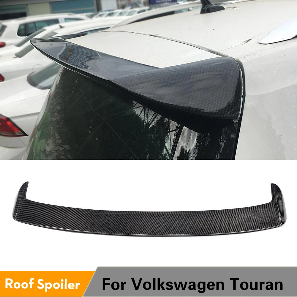 Tylny Spoiler dachowy z włókna węglowego okno skrzydło wargi dla Volkswagen VW Touran 1T 2016 2017 Spoiler bagażnika FRP niepomalowane