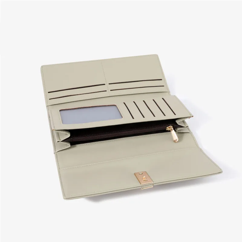 Cartera con cremallera con patrón de Color sólido, monedero de cuero PU suave para mujer y hombre, bolso de gran capacidad, llavero, bolso de mano, soporte para bolsa de dinero