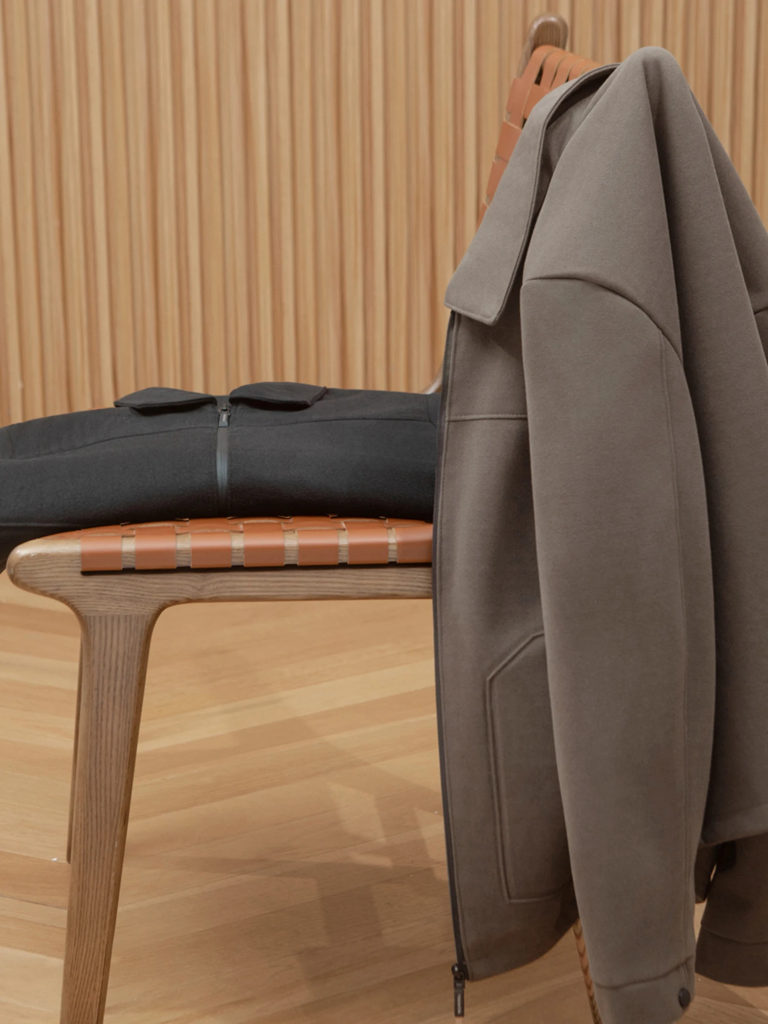Soft Cashmere like Fabric Casual Collared Jacket for Men Commute Friendly Autumn Outerwear Long Sleeve Zipper Closure Jacket