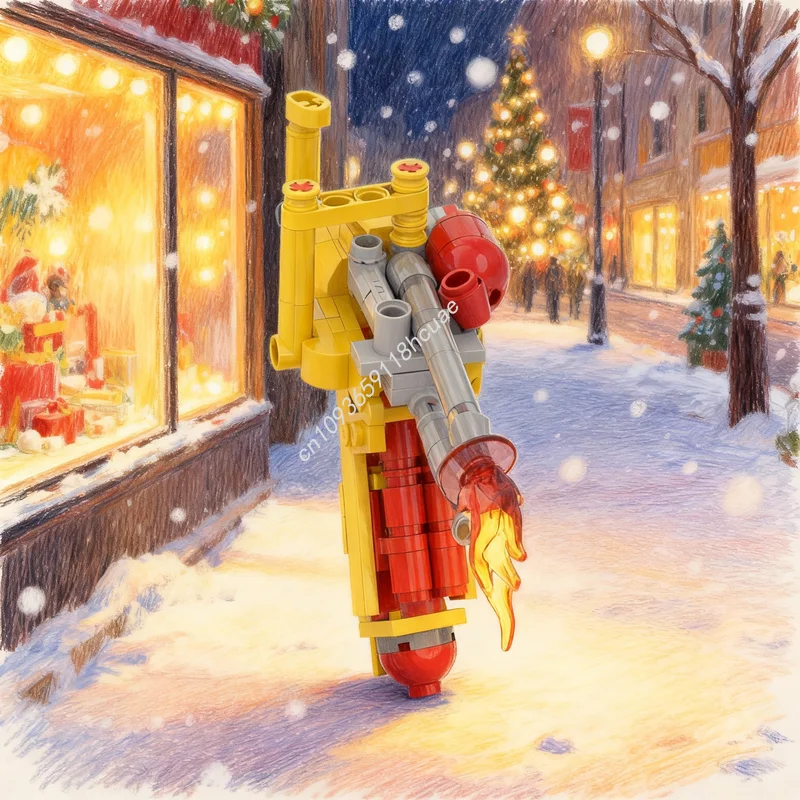 119pcs MOC Fallout Flamer Model Building Blocks Architecture Assemble Christmas Gifts DIY Toys Education Brick Creative Idea