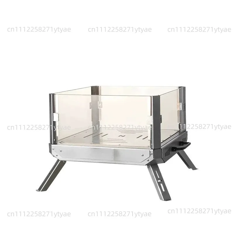 The Fire Wood Stove Portable Firewood Square Stove  Fire Heater Glass Wood Burner