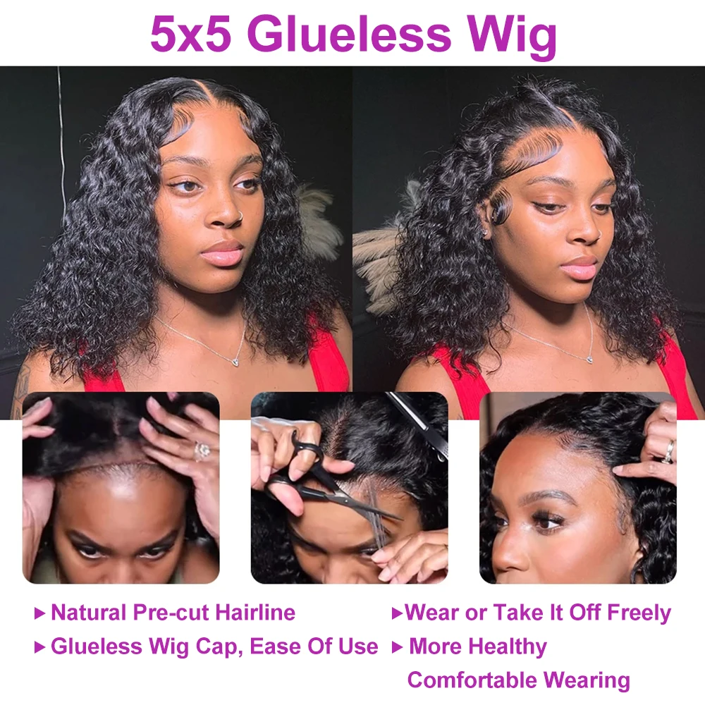 워터 웨이브 13x4 레이스 프론트 가발 5x5 클로저 - Hd Lace Frontal Wig Human Hair Pre Plucked 리뷰 및 가격