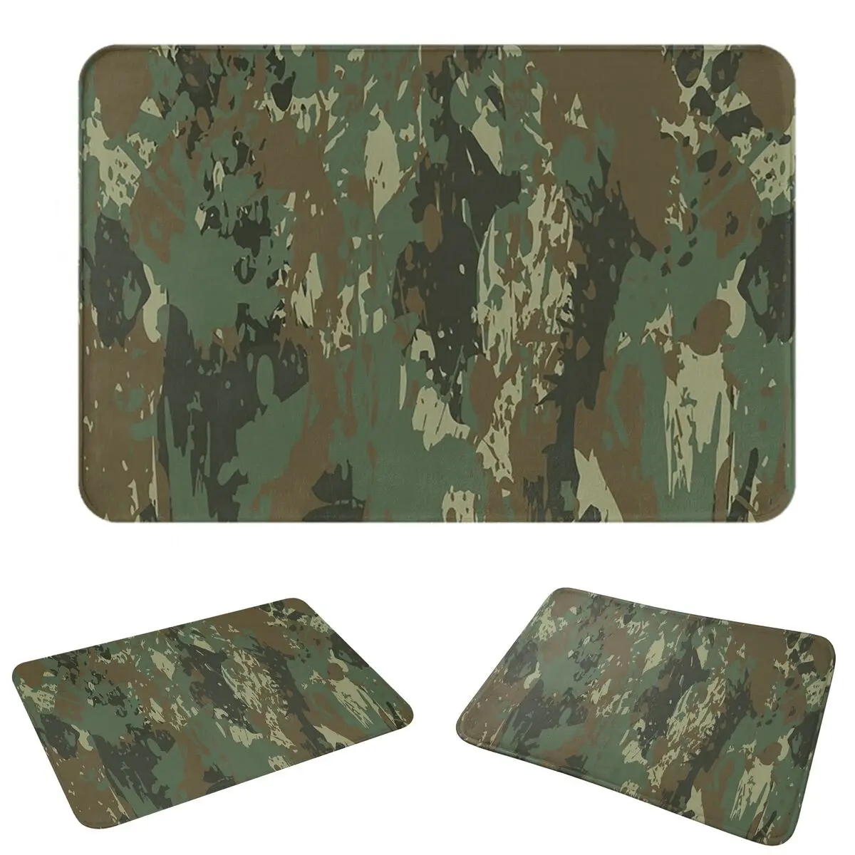 Rhodesian Brush Stroke Camouflage Anti-slip Doormat Floor Mat Cushion Carpet Rug for Kitchen Entrance Home Balcony Footpad Mats
