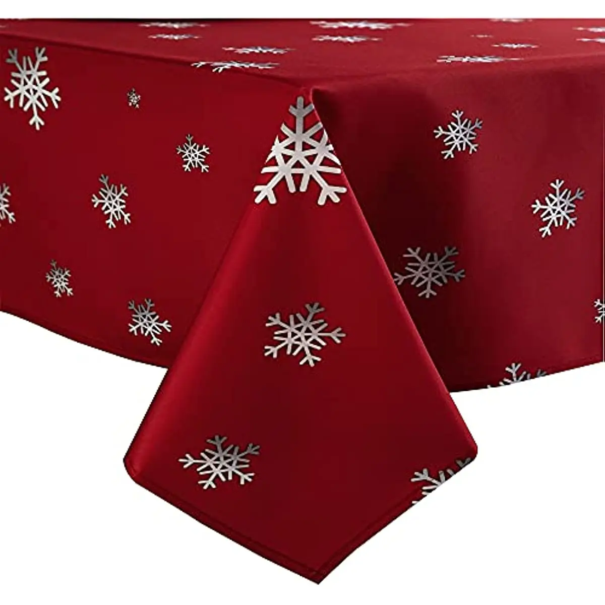 Christmas Tablecloths for Square and Rectangular Tables Stain Resistant Polyester Red Tablecloth Dining Room Decorations