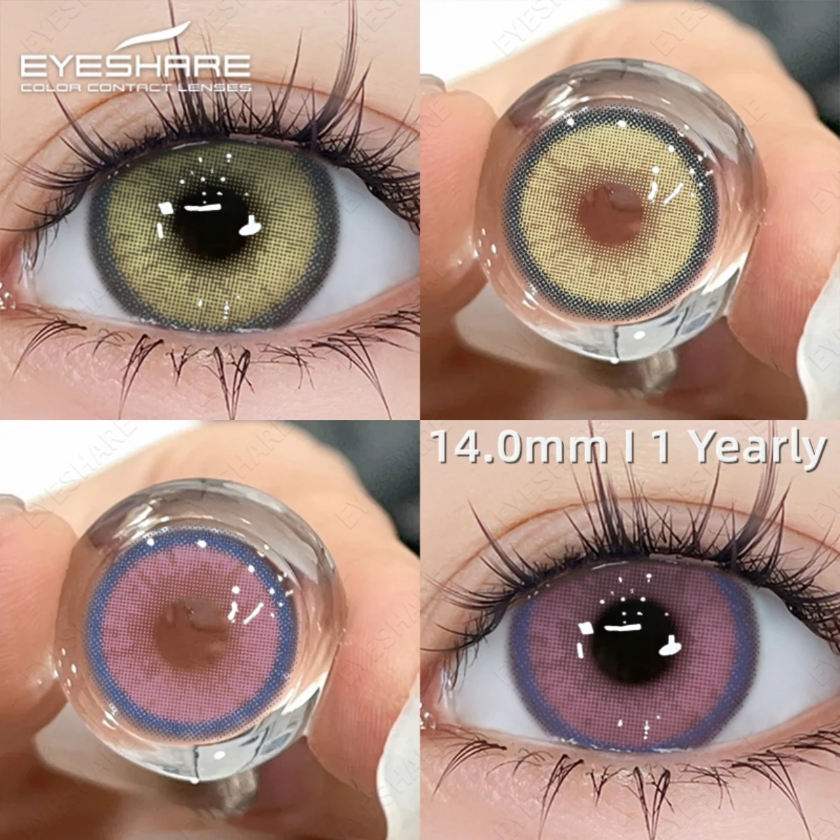 EYESHARE Natural Color Contact Lenses for Eyes Brown Eyes Contacts Lenses Fashion Green Contacts Eyes Lenses Yearly 2pcs/pair