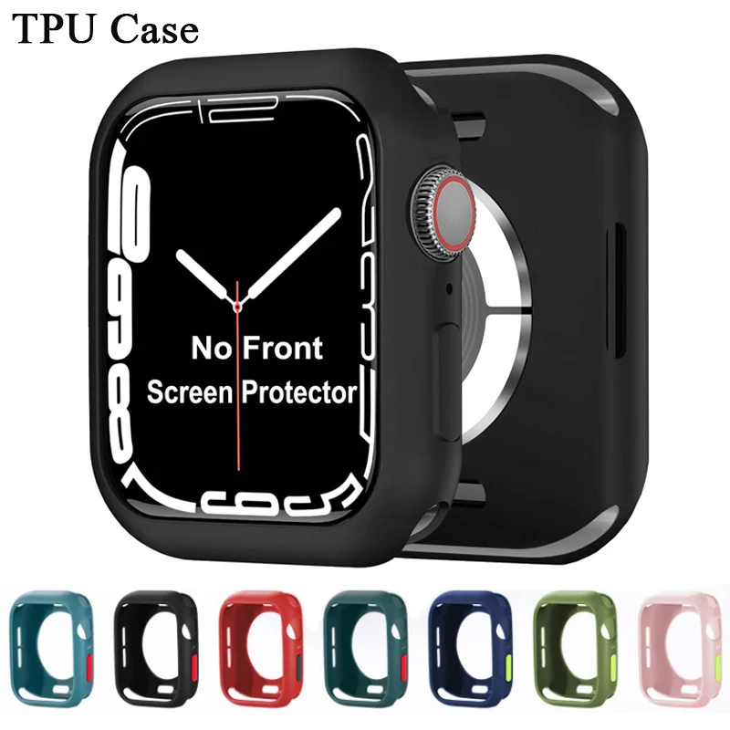 Cover for Apple Watch Case 49mm 44mm 40mm 42mm 38mm 45mm 41mm Accessories Soft Silicone Bumper iWatch Series Ultra2 9 8 7 se 6 5