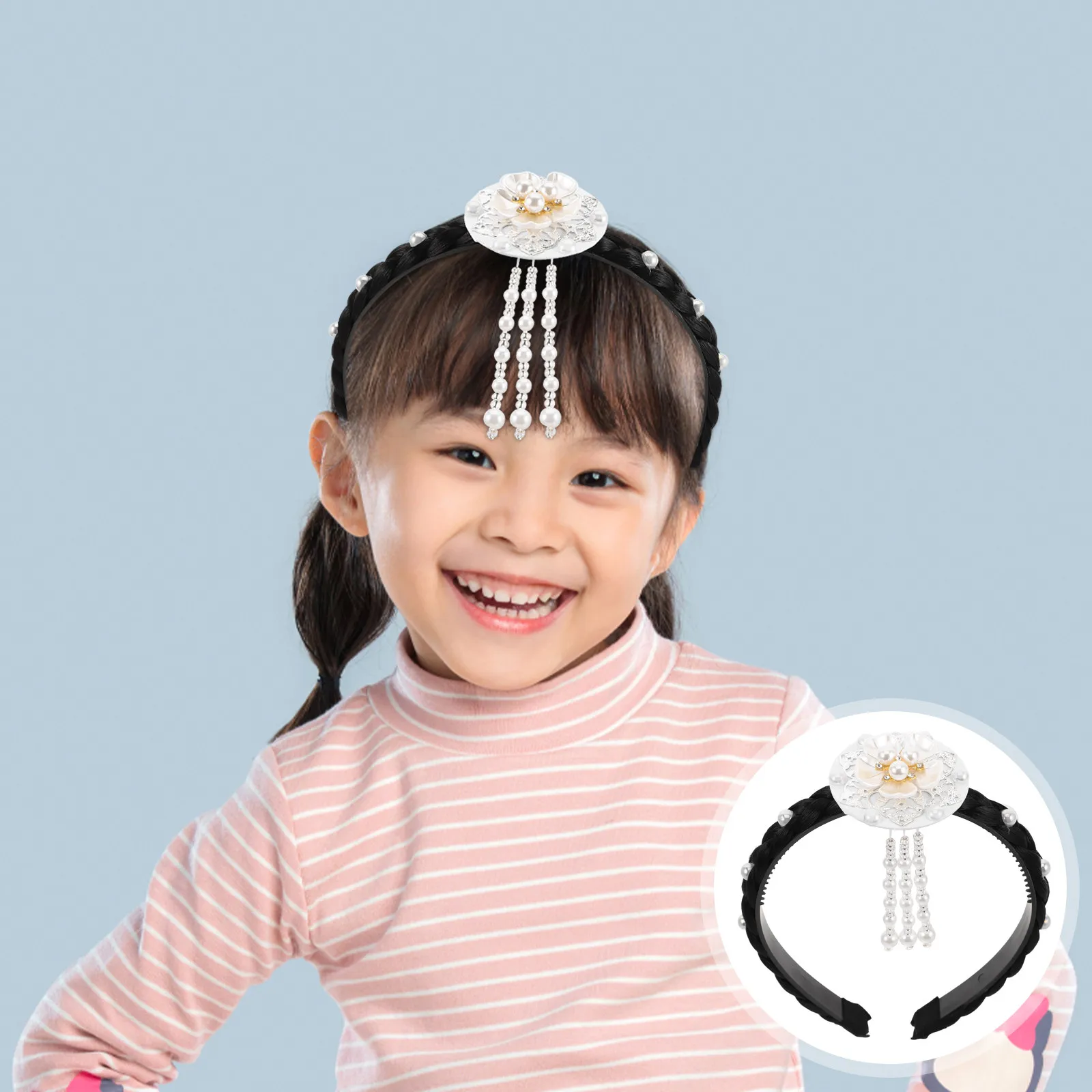 

Korean Tassel Flower Headband Embellished Hairpiece for Women and Kids Traditional Hair Accessory Wedding Party Korean Hairbands