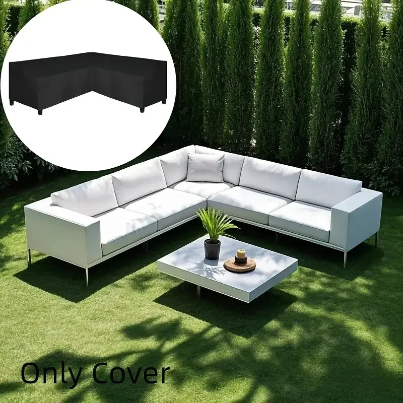 Heavy-Duty L-Shaped Sectional Patio Sofa Cover – Durable Oxford Fabric for All-Season Outdoor Protection