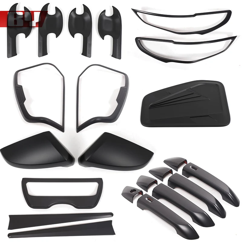 

For Mazda BT-50 BT50 2021- 2023 Matte black Car Side rearview mirror cover Exterior Door Handle Bowl Trim Sticker Accessories