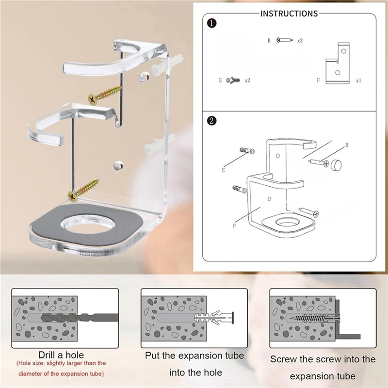 ABWR-2X sabre de luz suporte de montagem na parede acrílico sabres de luz display titular sabre de luz rack de parede gancho com almofada protetora