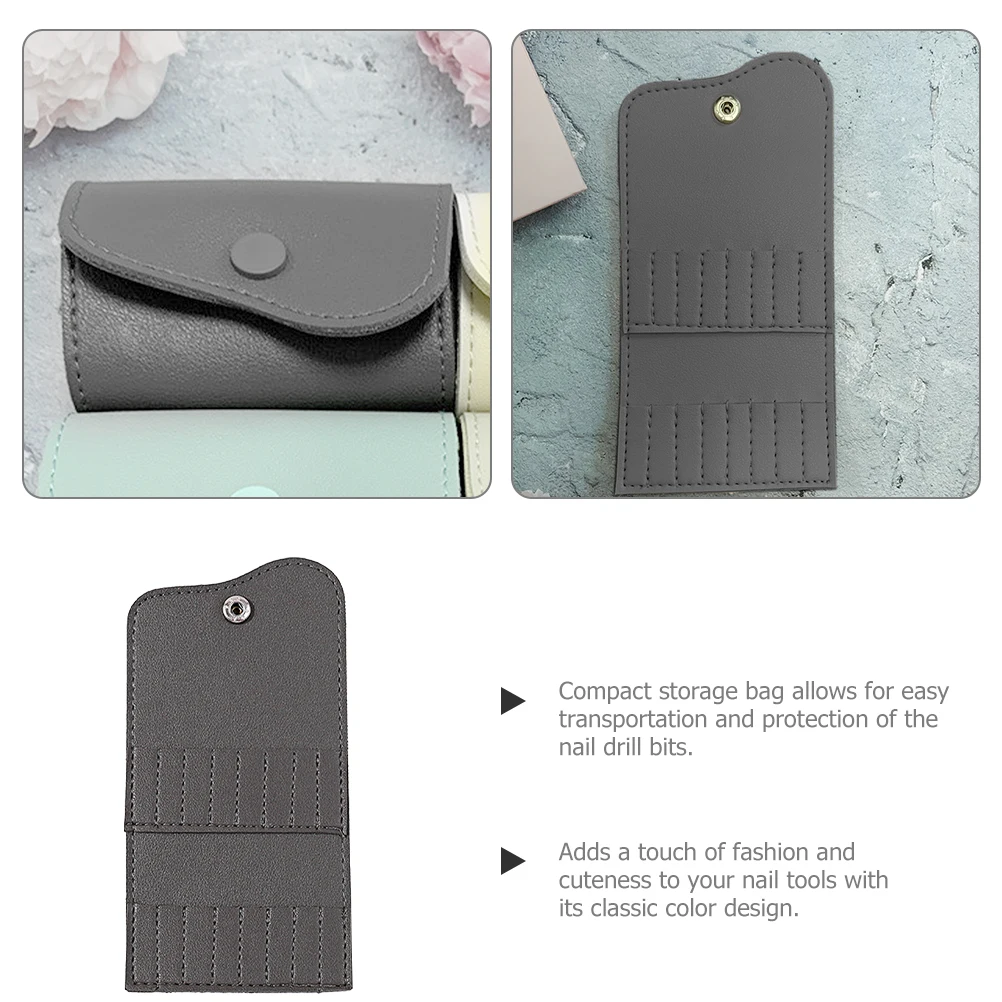

Drill Bits Holder Bag Nail Bits Organizer Storage Container Portable Travel Pvc Durable Nail Drill Bit Protector For