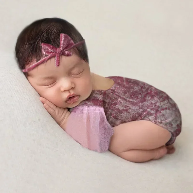 

Newborn Photography Props Baby Girl Lace Romper Bodysuits Outfits Photography Girl Dress