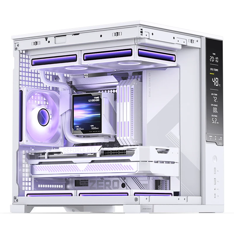 JONSBO D34 M-ATX PC Case Tempered Glass Sea View Chassis With Front Monitoring Screen Support 280mm Water Cooler BTF Motherboard