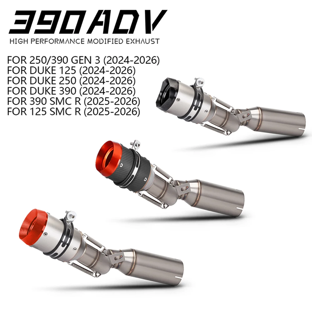 per-duke-390-250-125-2024-2026-scarico-moto-tubo-di-collegamento-centrale-moto-silenziatore-51mm