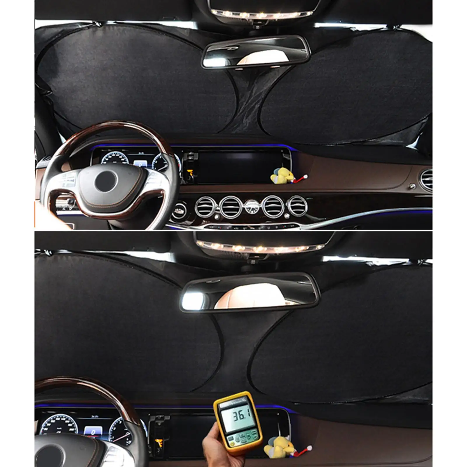 

Car Windshield with Storage Pouch Durable Material Visor Heat Car Accessories for /S/X/Y