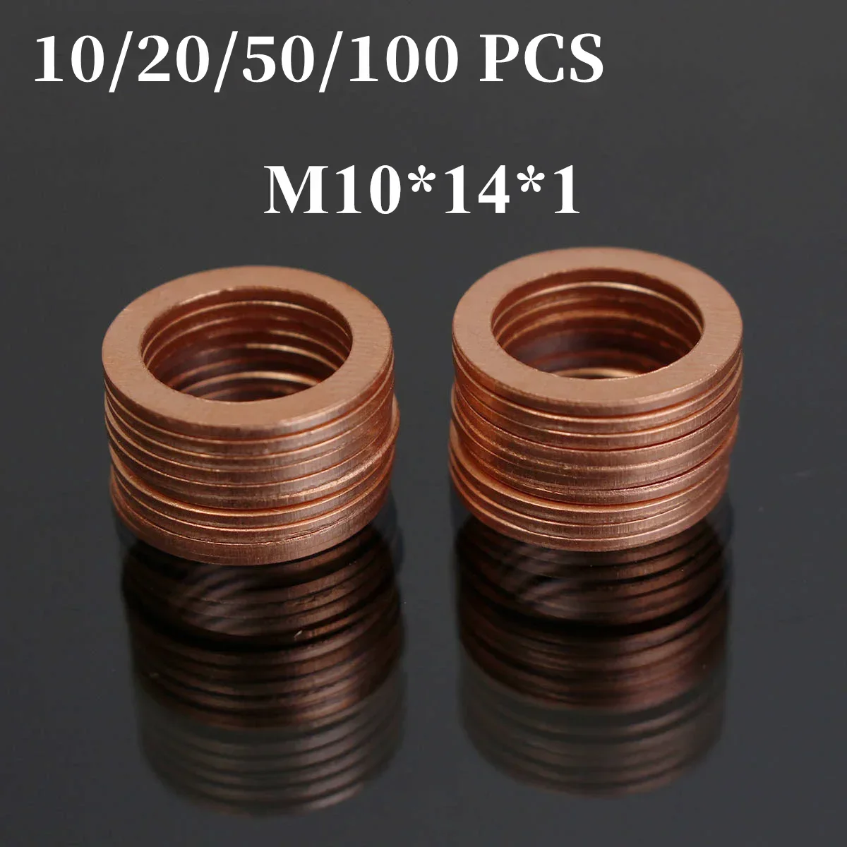 100Pcs  M10 10mm Motorcycle Braided Clutch Brake Hose Banjo Gasket Seal Copper Crush Washer Solid Washer Flat Motorbike Tools