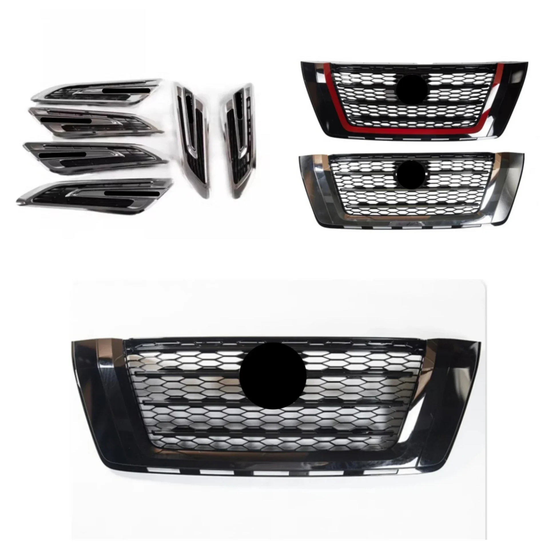 Karosserie-Kit Frontgrill Kühlergrillmaske für Nissan Patrol Y62 2020 Netzverkleidung Auto-Zubehör