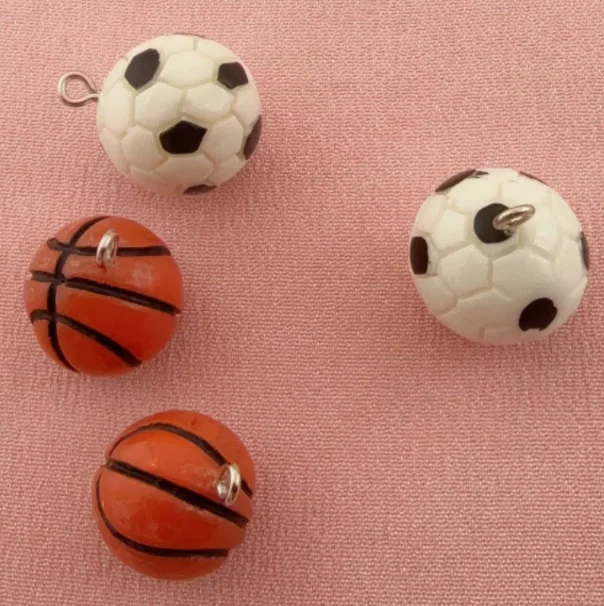 10 pcs Resin Football Basketball  Charm Pendants Enamel Craft, Perfect for DIY Earrings, Bracelets, Neck Handmade Craft Supplie