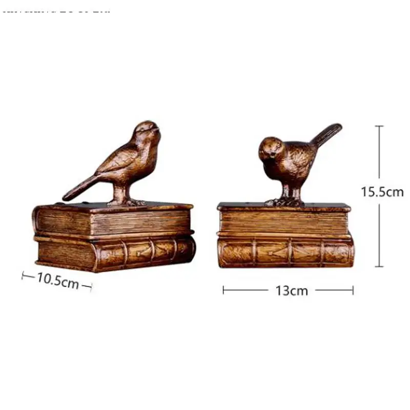 Imagem -06 - Livro Retro Pássaro por Ornamentos Resina Animal Bookends Suporte de Estilo Europeu Acessórios para o Lar Estudo Suave