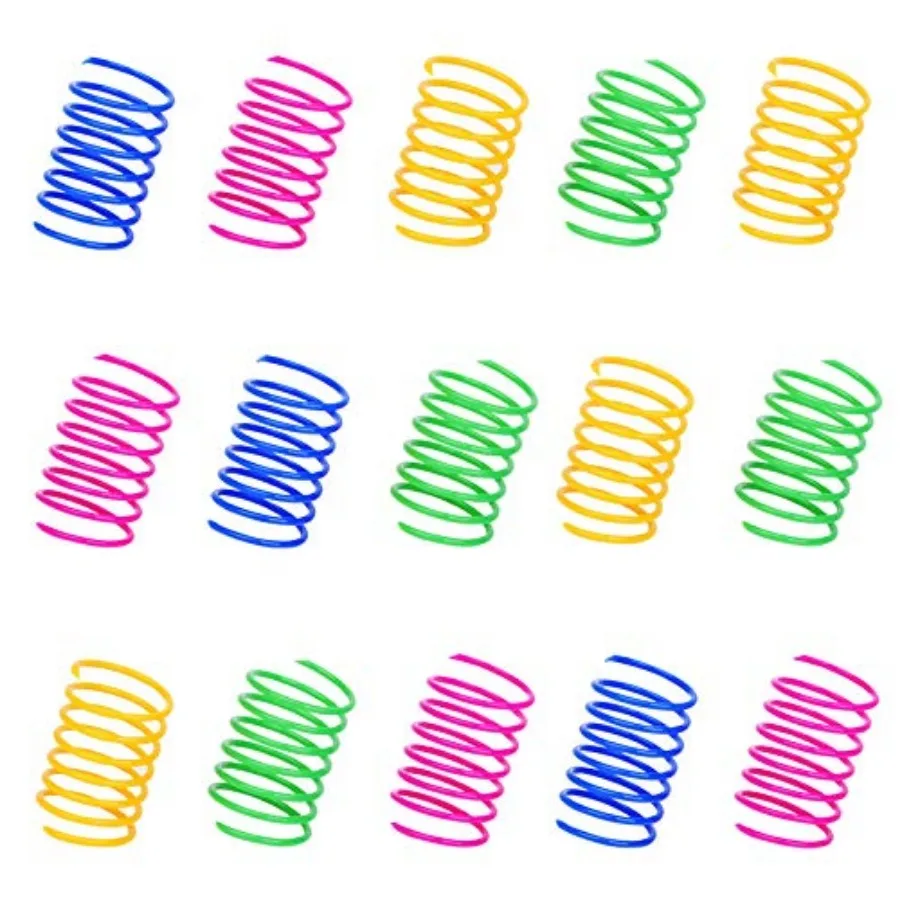 4pcs Kitten Cat Toys Wide Durable Heavy Gauge Cat Spring Toy Colorful Springs Cat Pet Toy Coil Spiral Springs Pet Intera
